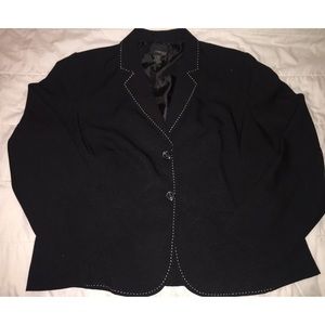 Plus Size Blazer with White Stitching